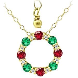 GIANI BERNINI Multi-Stone Circle Wreath Pendant Necklace